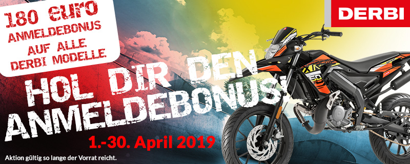 180 Euro Bonus bei DERBI 180 Euro Bonus bei DERBI